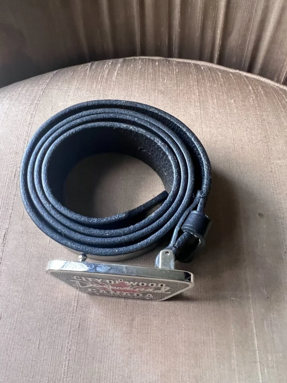 Dsquared City of Wood Buckle Belt in Leather (Preloved)
